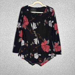 BaiShengGT Top Medium Mesh Sheer Tunic Asymmetric Feminine Whimsigoth Coquette‎